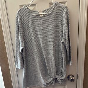 Gray Striped Women's Top